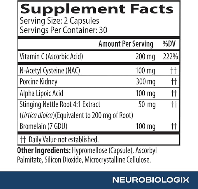 Neurobiologix Gut Histamine Support Supplement Digestion &amp Immune Balance with Vitamin C NAC Bromelain &amp Quercetin Supports Food-Derived Histamine Response for Men &amp Women Vegetarian
