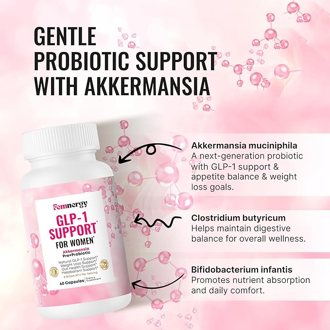 GLP-1 Support Weight Loss Probiotic Supplement for Women - Natural Appetite Suppressant Metabolism &amp Gut Health - GLP1 Support to Activate Daily Hunger Control &amp Fat Burn Support