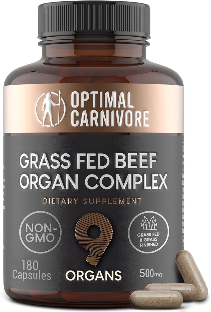 Beef Organ Supplement | 9-Organ Complex from Grass-Fed New Zealand Cattle | Whole-Food Multivitamin Alternative for Energy Digestion Immune &amp Brain Support | 30 Day Supply