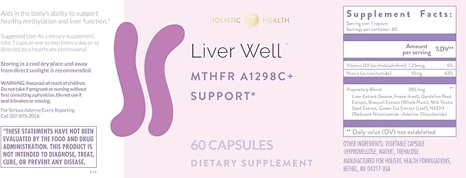 Liver Well MTHFR A1298C+ Support 60 Capsules