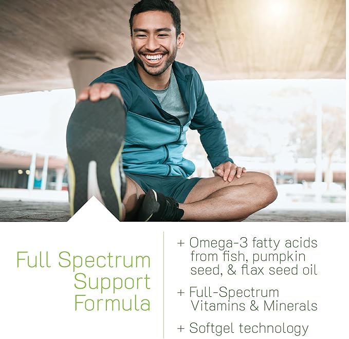 Irwin Naturals Men's Living Green Liquid-Gel Multi - 70 Essential Nutrients Full-Spectrum Vitamin Supplements for Men Wholefood Blend - Promotes Brain &amp Adrenal Support - 90 Liquid Soft-Gels