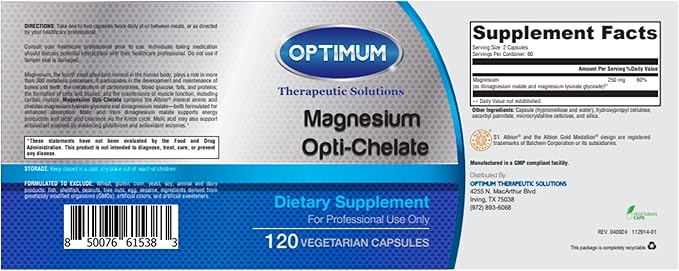 Magnesium Opti-Chelate - Enhanced Absorption (120 Capsules)