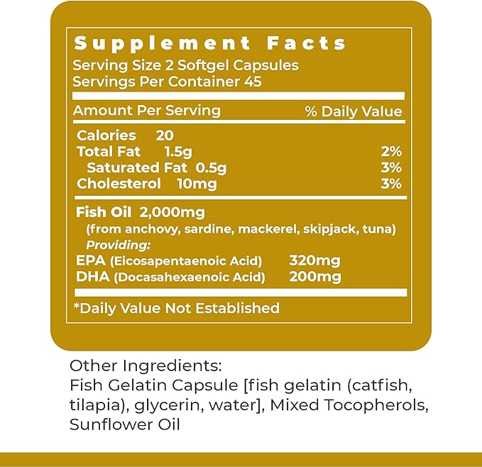 Premier Research Labs EPA DHA Marine Softgels - Omega 3 Fish Oil EPA DHA Omega 3 Supplement Fatty Acids for Women &amp Men Natural - 90 Softgel Capsules