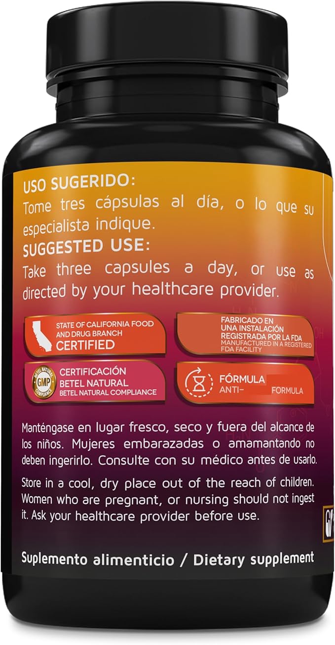 Betel Natural NAD Reforzado with Resveratrol Hyaluronic Acid Collagen 450mg 90 Vegetable Capsules