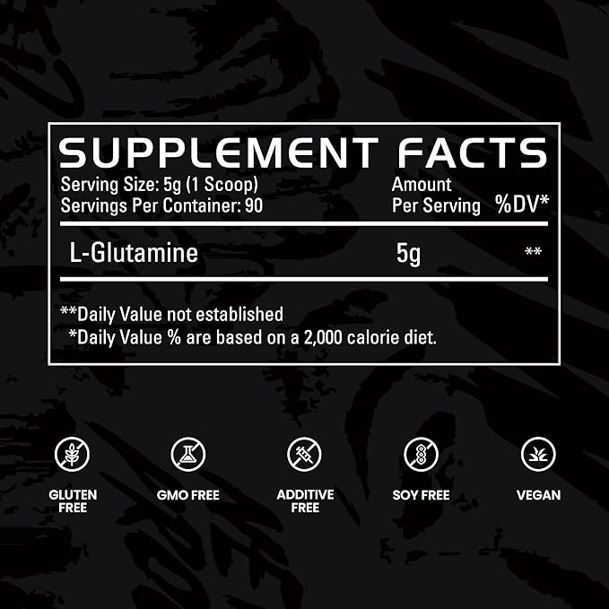 Gains in Bulk L-Glutamine Gluten Free Glutamine Powder for Muscle Recovery and Growth Post Workout Support Amino Acid Supplement Promotes Protein Synthesis Non GMO Unflavored 90 Servings