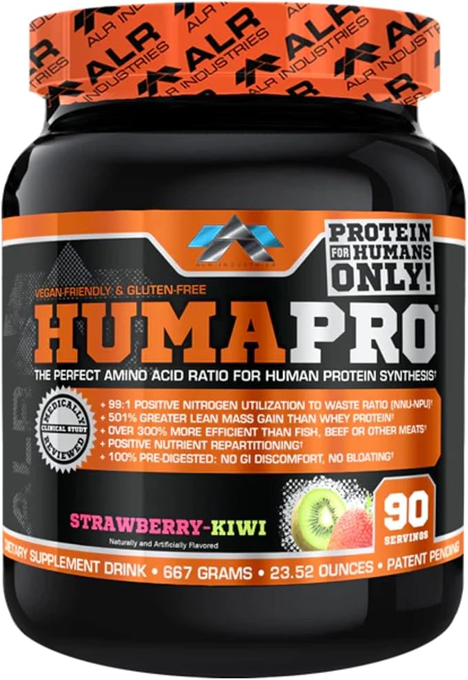 ALR Industries HumaPro Essential Amino Acid Formula | EAA Protein Supplement | Supports Muscle Recovery &amp Performance | Vegan Gluten Free | | 90 Servings (Strawberry Kiwi)