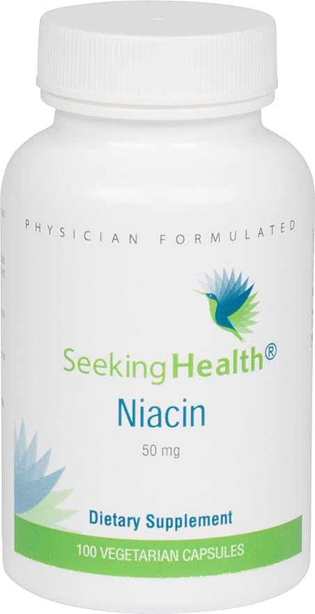 Seeking Health Niacin - Supplement with Bioavailable Niacin - Supports Energy Production &amp Skin Health - Skin Supplement Formula - 50 mg 100 Capsules