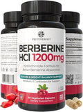 Berberine Supplement 1200mg – Organic Berberine Weight Loss Metabolic &amp Heart Health Support – High Absorbency Pure Berberine HCl Formula – 60 Capsules