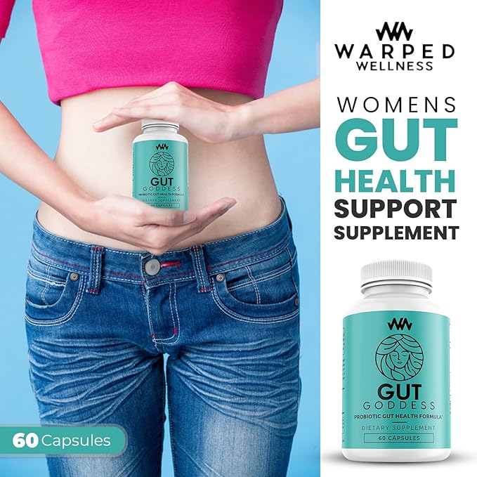 Womens Gut Health Support Supplement | Female Probiotic Digestive Enzyme Vitamin | Papain Enzyme for Digestion Support | Gut Goddess