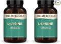 Dr. Mercola L-Lysine 90 Capsules 1500 mg L-Lysine Non-GMO Gluten Free Soy Free (Pack of 2)