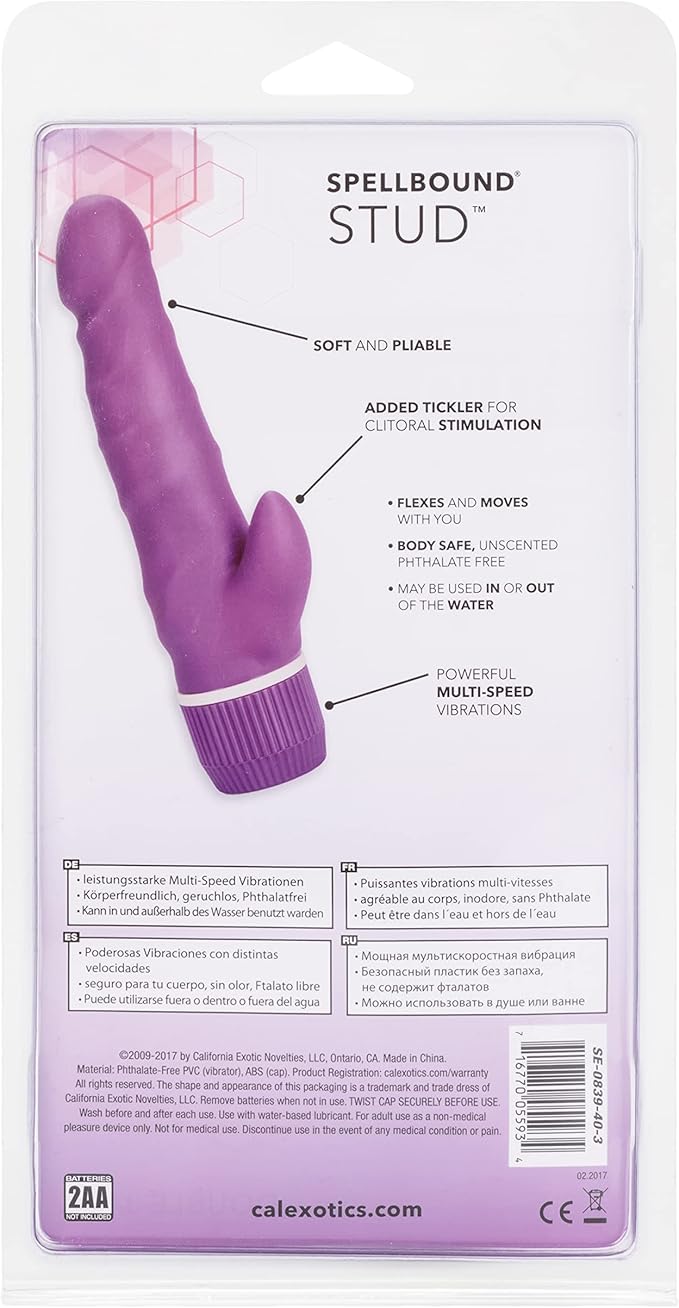CalExotics Novelties Spellbound Stud Massager Double Jack 4.75-Inch Purple