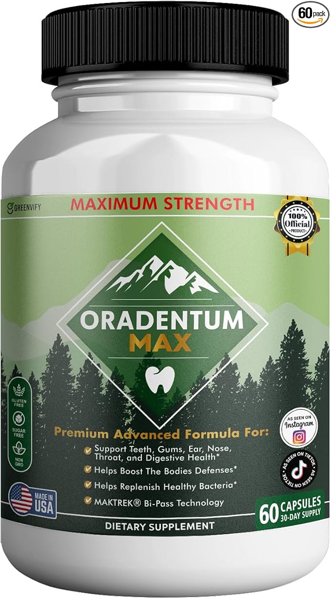 Oradentum Max Probiotic Supplement 40 Billion CFU 60 Capsules 30 Day Supply (1)