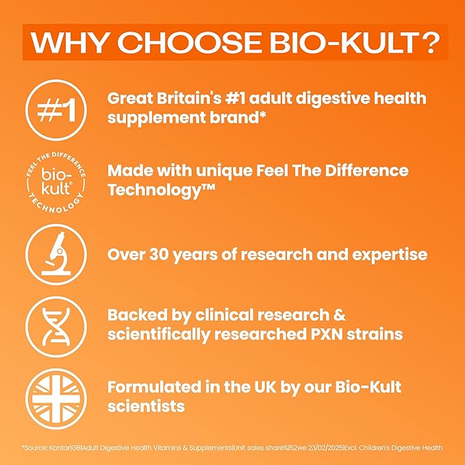 Bio-Kult Everyday Probiotics | 14 Strains | Adult Probiotic Supplement | Non-GMO Gluten-Free | 120 Capsules