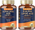 Totaria Alpha Lipoic Acid 1000mg + R Lipoic Acid 1000mg - ALA Supplement Antioxidant for Neuropathy Support Nerve Health Liver Detox Antioxidant Metabolism and Cell Energy