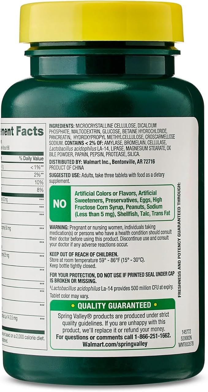 Probiotic Multi-Enzyme Digestive Formula Tablets – 200 Count – Supports Digestion Bloating &amp Gut Health