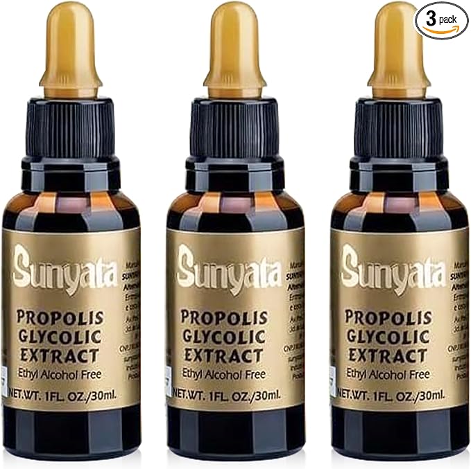 Sunyata Brazilian Green Bee Propolis Liquid Extract – No Alcohol Natural Immune Support &amp Antioxidant Concentrate 30ML (3 Pack)