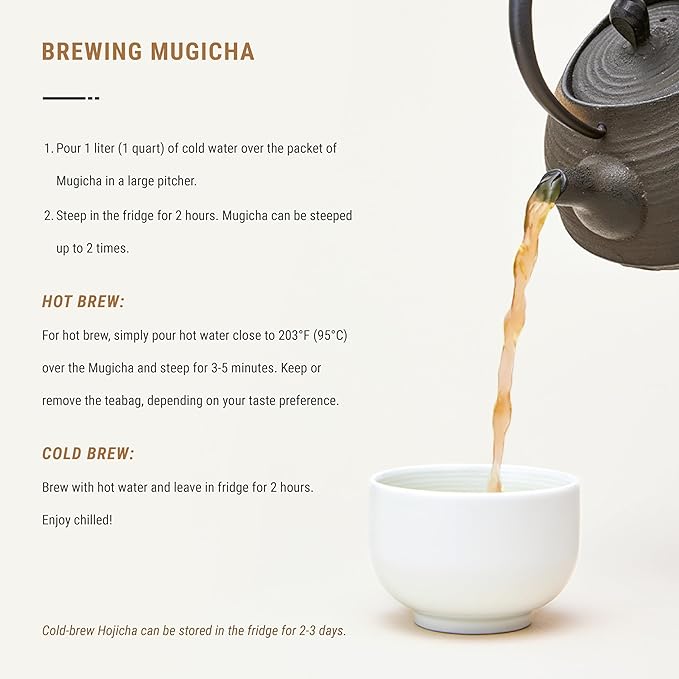 Senbird Premium Mugicha - Japanese Herbal Barley Tea from Hokkaido Japan - 30 Caffeine-Free Tea bags (8.8oz/249g)