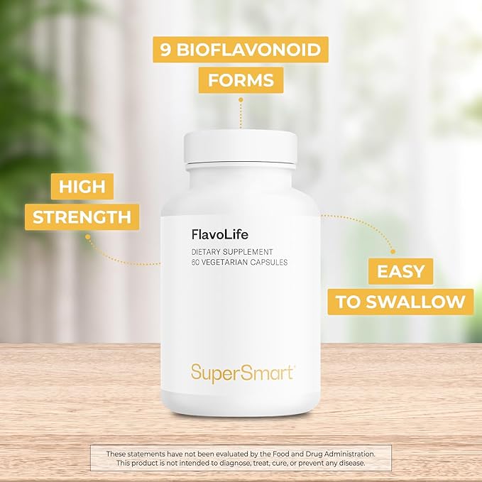 Supersmart FlavoLife (Flavonoid Complex Supplement) - with Luteolin Myricetin Fisetin Rutin Quercetin EGCG Apigenin Hesperidin | Non-GMO &amp Gluten Free - 60 Vegetarian Capsules