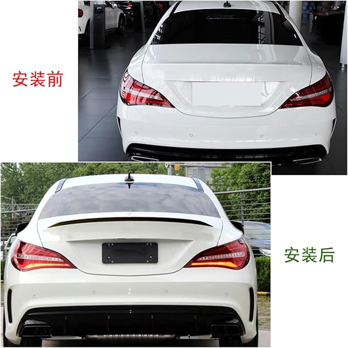 Car Tail Wing 2013-2019 Fit for Benz CLA Class C117 CLA200 CLA260 CLA45 Fit for AMG Sedan Car Rear Trunk Spoiler Wing Tail Decklid Lip Spoilers Stylish (Color : Gloss Black)