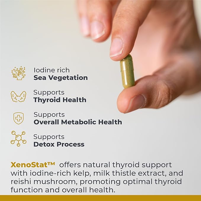 Premier Research Labs XenoStat - Thyroid Supplement Thyroid Support for Women &amp Men Iodine Supplement Hormone Support Thyroid Support Complex Supplement - 90 Capsules