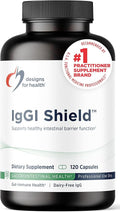 Designs for Health IgGI Shield - Gut Health &amp Immune Support Powder with Dairy-Free ImmunoLin Immunoglobulin and NAG - Help Bind &amp Remove Toxins and Fortify the Intestinal Barrier (120 Capsule