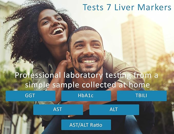Verisana Liver Test – At-Home Liver Health &amp Function Check – 7 Biomarkers Including AST ALT GGT AST/ALT Ratio HbA1c HsCRP TBILI – CLIA-Certified Lab