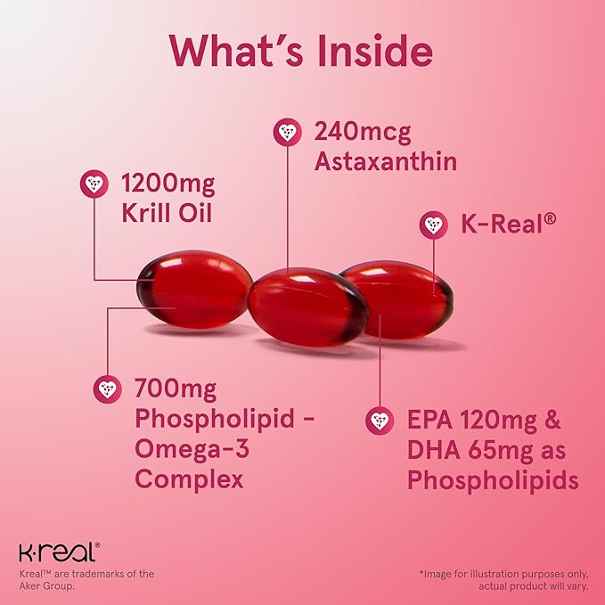 Jarrow Formulas Krill Oil - Phospholipid Omega-3 Complex with Astaxanthin - 120 Softgels - 60 Servings - Supports Lipid Management Metabolism Brain &amp Heart Health - EPA &amp DHA - Gluten Free -