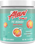 Alani Nu Pre Workout Powder Juicy Peach Amino Energy Boost Endurance Supplement Sugar Free 200mg Caffeine L-Theanine Beta-Alanine Citrulline 30 Servings