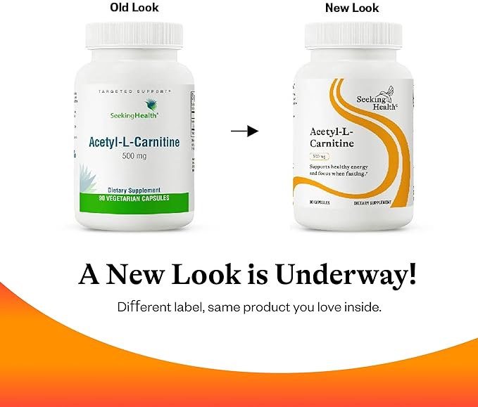 Seeking Health Acetyl-L-Carnitine - Acetyl-L-Carnitine Supplement - Supports Energy Healthy Fat Metabolism &amp Memory Health - 500 mg 90 Capsules