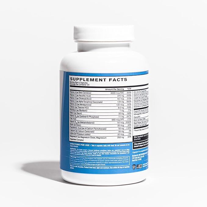 BARE PERFORMANCE NUTRITION BPN Strong Multi-Vitamin Foundational Health Improved Mood and Sleep Adaptogens Improved Cognitive Health