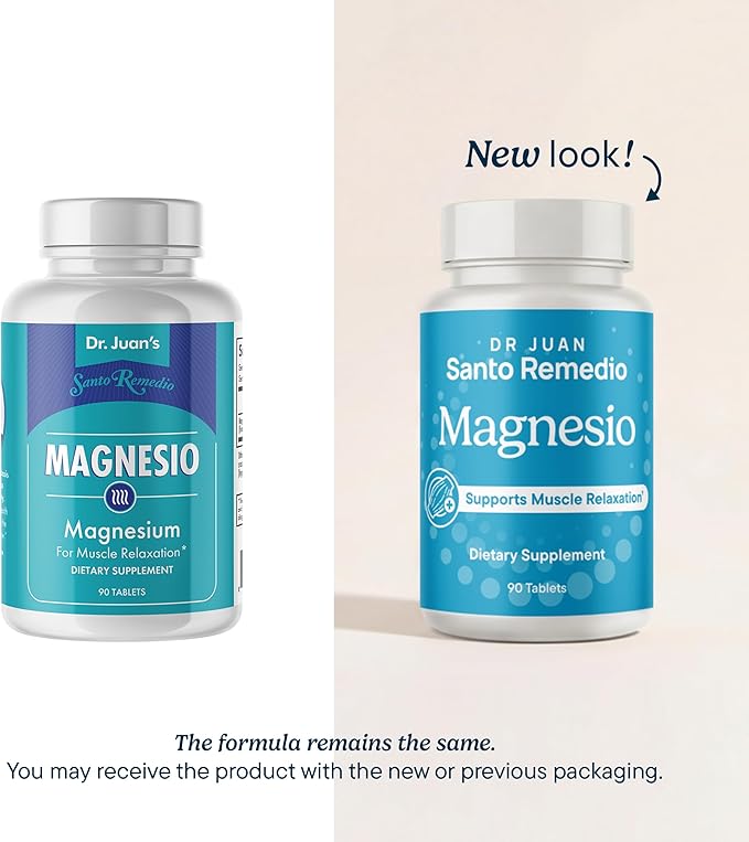 Santo Remedio Magnesium Supports Muscle Relaxation Dietary Supplement Magnesium Citrate 300 mg No Artificial Flavors No Artificial Colors 90 Tablets (90 Servings)