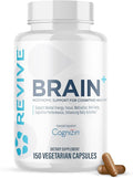 Revive MD Brain Supplement for Memory &amp Focus – Stimulant-Free Nootropic Formula for Cognitive Health with Niacin Vitamins B6 &amp B12 Acetyl-L-Carnitine HCL &amp Alpha-GPC – 150 Capsules (30