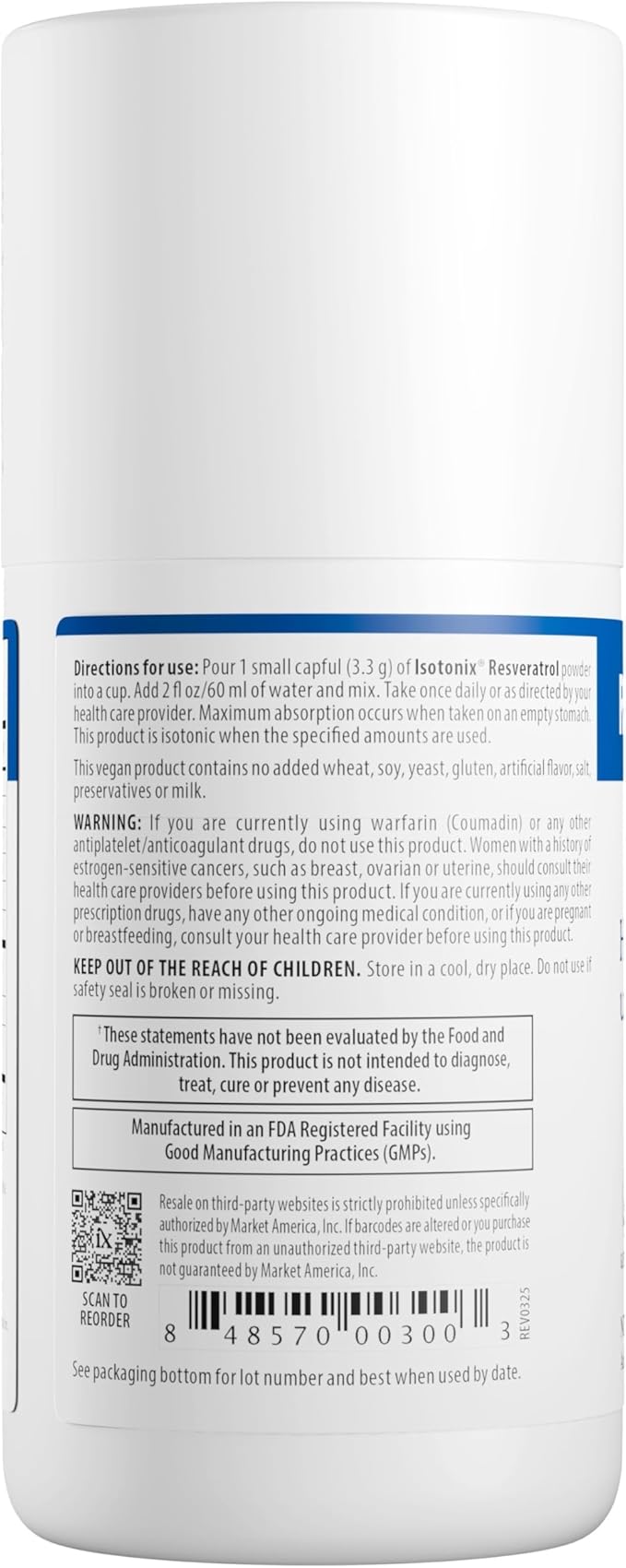 Isotonix® Resveratrol – Trans-Resveratrol Antioxidant for Cellular &amp Cardiovascular Support Isotonic Drink Mix Vegan Gluten-Free 30 Servings