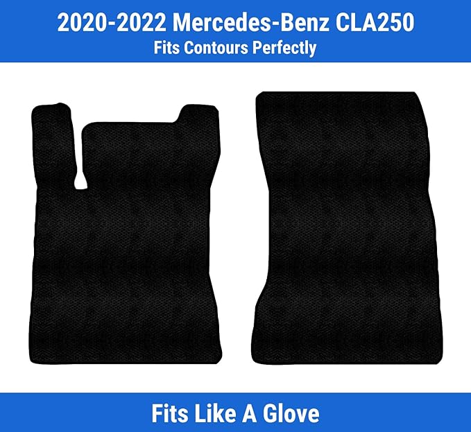 Custom Fit Front Carpet Floor Mats Black Compatible with Mercedes-Benz CLA250 2022 2021 2020