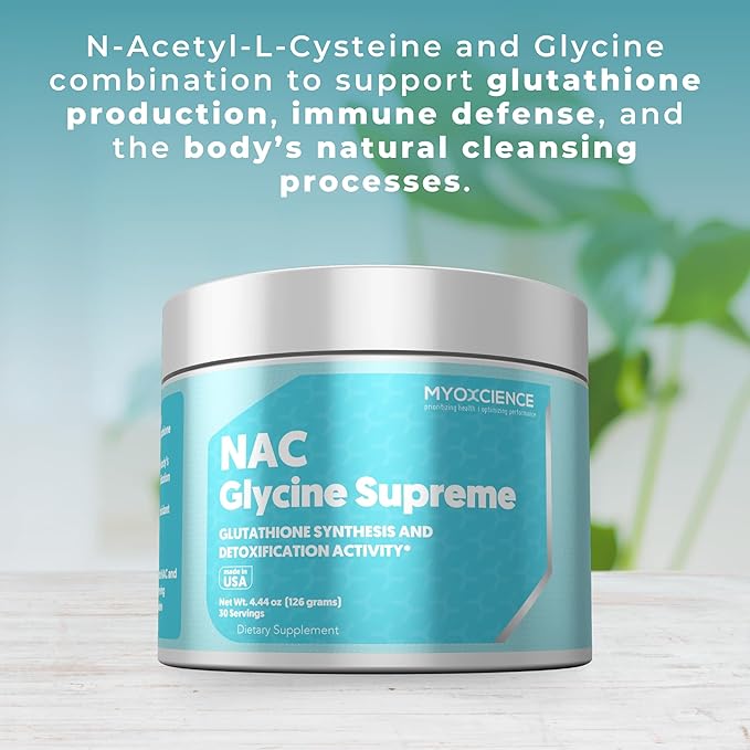 MYOXCIENCE NAC Glycine Supreme | N-Acetyl-L-Cysteine Glycine and Taurine Combination (Natural Peach and Pineapple Flavor) (30 Servings)