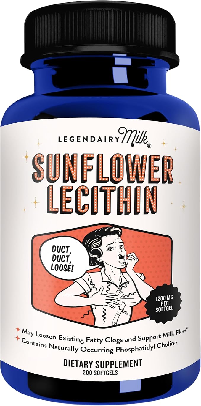 Legendairy Milk Sunflower Lecithin 1200mg Lactation Support Sunflower Lecithin Supplement for Clogged Milk Ducts Made in USA 200 Softgels