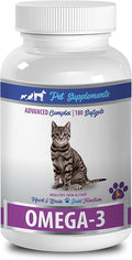 cat Omega 3 Supplement - Omega 3 - for Cats - Heart Brain and Joint Function - SOFTGELS - Joint Supplements for Cats - 1 Bottle (180 SOFTGELS)