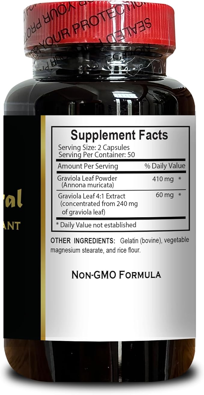 Graviola Extract - Promotes Flora Balance Immune Support Supplement Graviola for Digestion Natural Energy Booster Graviola for Immune Health - 2 Bottles 200 Capsules