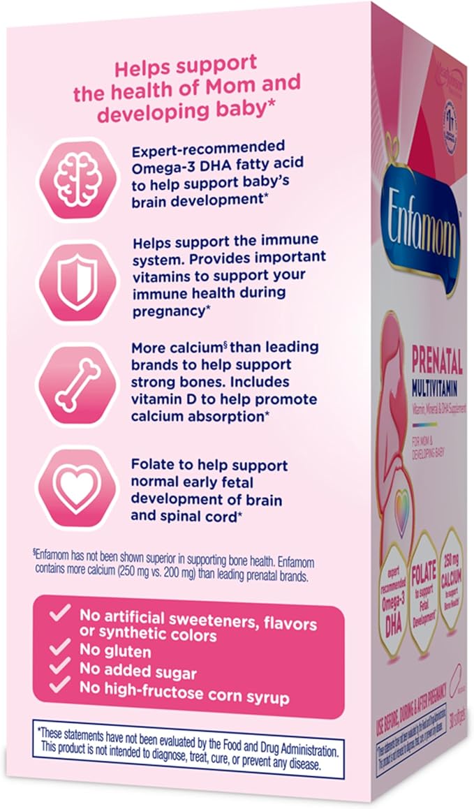 Enfamom Prenatal Vitamin Supplement for Pregnant and Lactating Women from Enfamil 30 Softgels Omega-3 DHA + Folate + Calcium