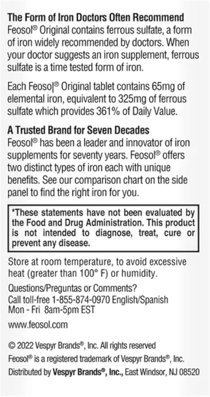 Feosol Original Vitamins 120 Count (Pack of 2)