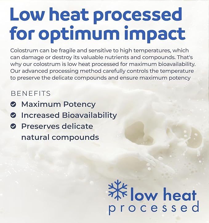Bovine Colostrum for Women - Colostrum Supplement with 1000mg per Serving and 30% IgG Immunoglobulins from First Milking - Low Heat Processed for Maximum Potency Non-GMO &amp Made in the US (1 Month