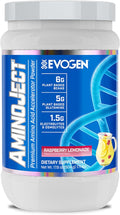 Evogen AminoJect - Premium BCAA Powder &amp EAA Recovery Formula with Electrolytes | Amino Acids Supplement for Muscle Growth Hydration &amp Recovery | Raspberry Lemonade | 30 Servings