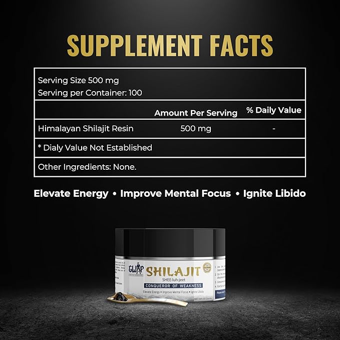 GWAP Shilajit Resin – 78% Fulvic Acid Shilajit Resin for Energy Stamina and Wellness Support with Maximum Potency