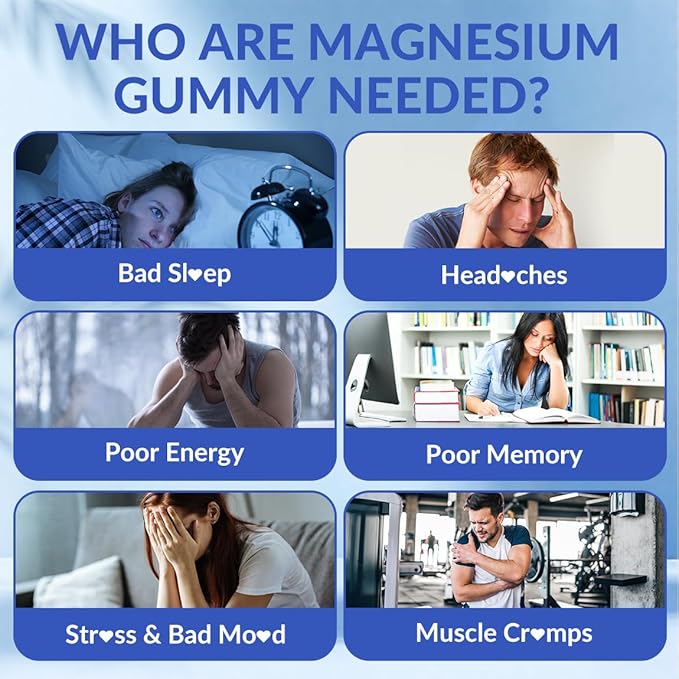 Magnesium Glycinate Gummies Magnesium Glycinate with L-Threonate Ashwagandha L-Theanine Magnesium Supplements for Women &amp Men