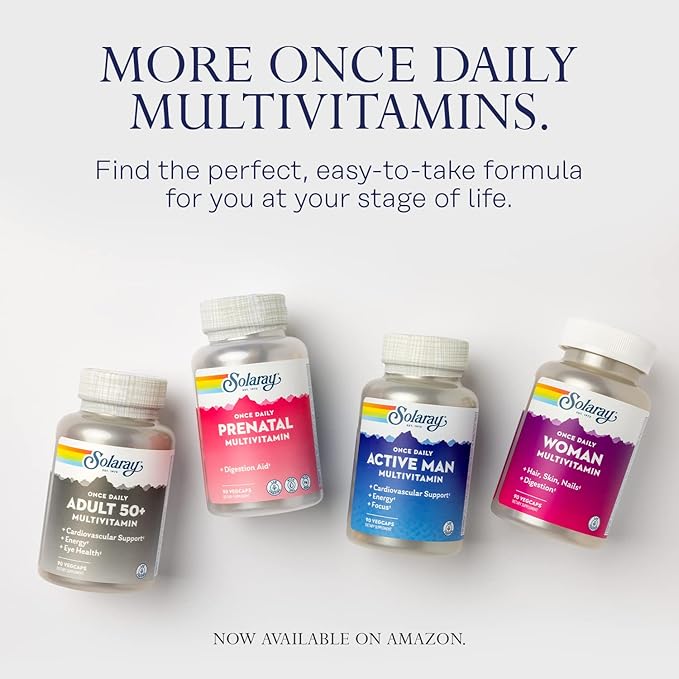 SOLARAY Once Daily Active Man Multivitamin - Cellular Energy and Immune Support Supplement w/Vitamin D Vitamin C B12 B6 Zinc Lutein Digestive Enzymes Whole Foods 60-Day Guarantee 90 Servings