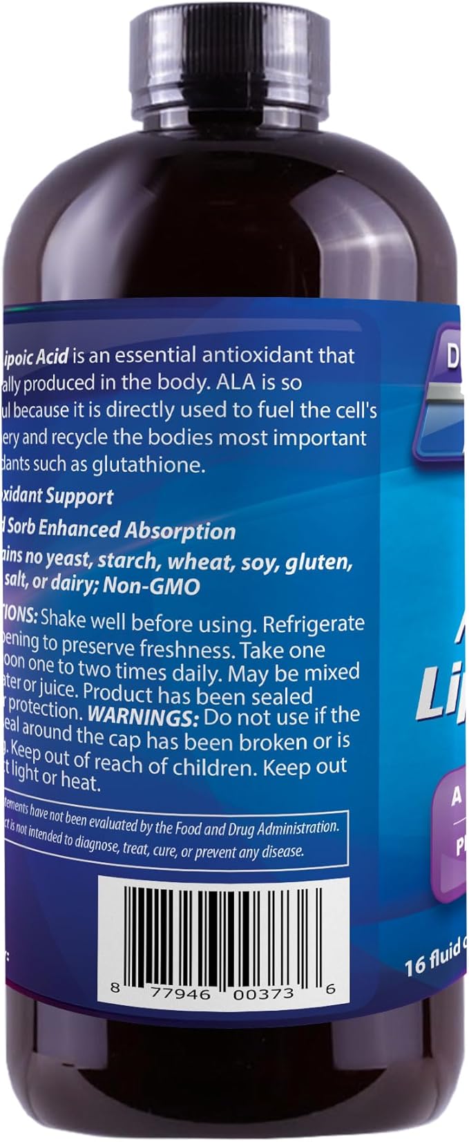 DRS Advantage Alpha Lipoic Acid - Liquid Dietary Supplement with 50mg ALA per Serving - Packed with Antioxidants - Pharmacist Formulated Rapid-Sorb Technology for Nutrient Absorption - 16 fl. oz.