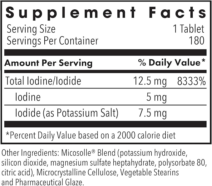 Optimox – Iodoral High Potency Iodine Potassium Iodide Thyroid Support Supplement 180 Tablets