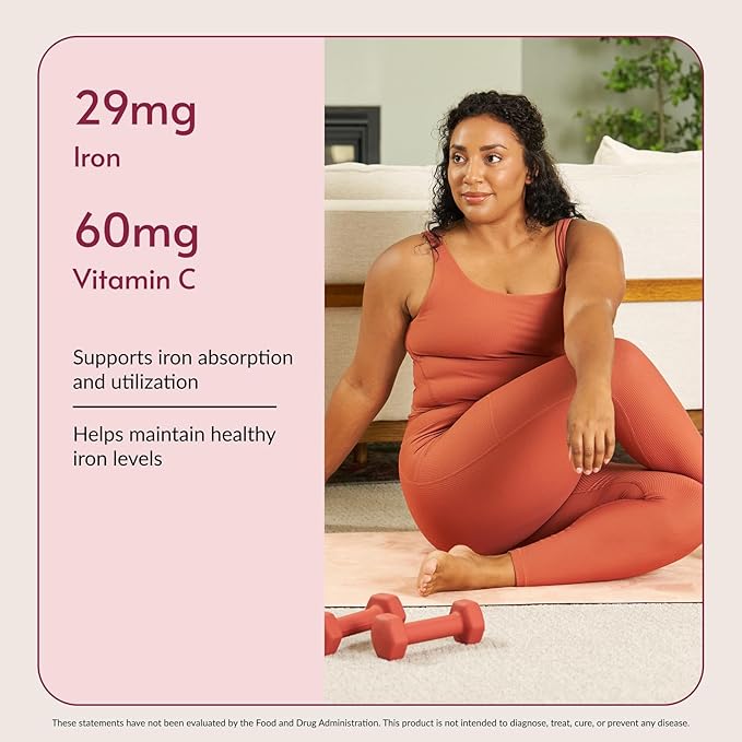 Bariatric Advantage Chewable Iron 29 mg - for Bariatric Surgery Patients - Iron with Vitamin C - No Iron Taste - Ferrous Fumarate &amp Carbonyl Iron Supplement - Passion Fruit - 180 Count