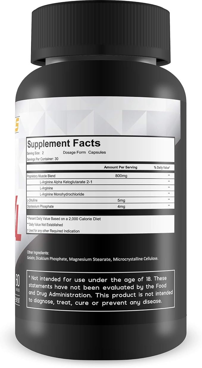 Pro Rexazyte XL - Max Vaso-Capillary Expanding Compound - L-Arginine Enlargement Formula for Improved Blood Flow and Vein Expansion - Pro XL Rexazyte Pills for Improved Circulatory Function