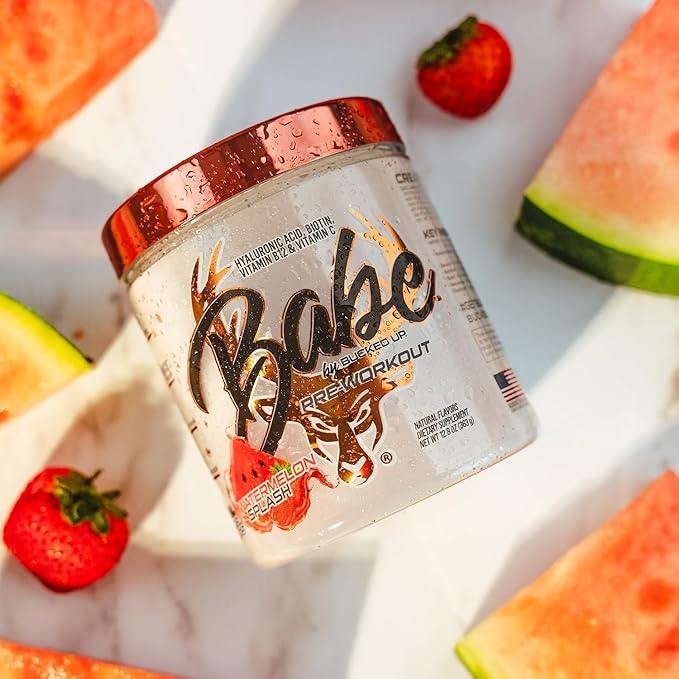 Babe Pre Workout powder for Women | Watermelon Splash | 6g Citrulline 2g Beta-Alanine 100mg Hyaluronic Acid 5mg Biotin and 5 other registered trademarked ingredients | 30 servings | 12.8 OZ